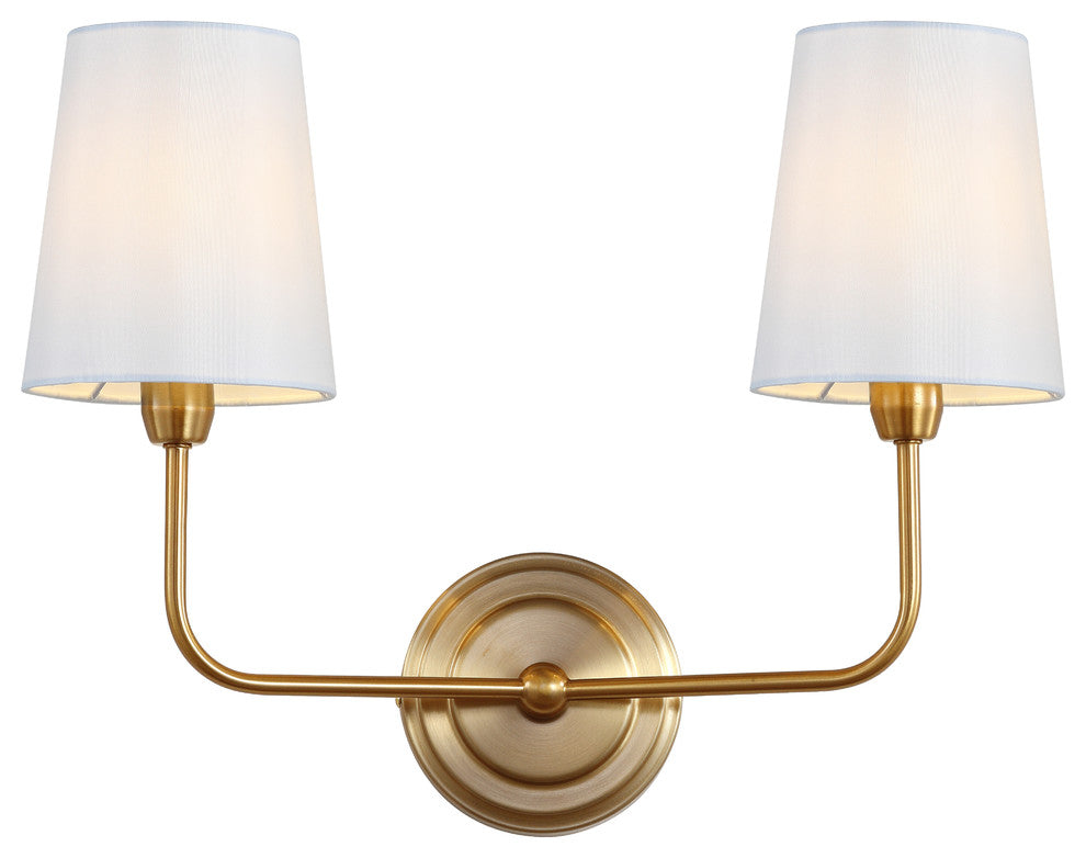 Safavieh Ezra Two Light Wall Sconce, Brass