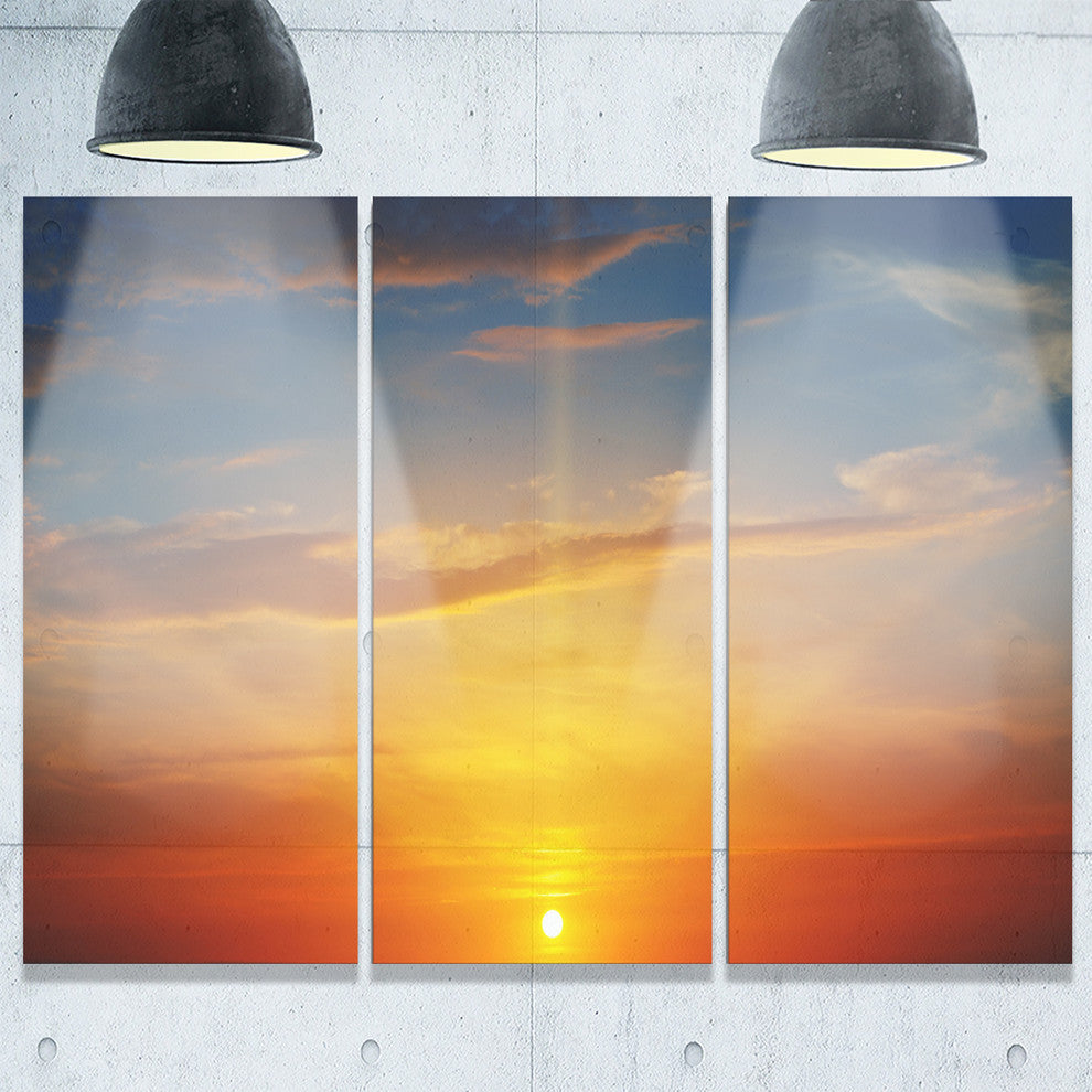 "Sunlight in Sky Above Horizon" Metal Wall Art, 3 Panels, 36"x28"