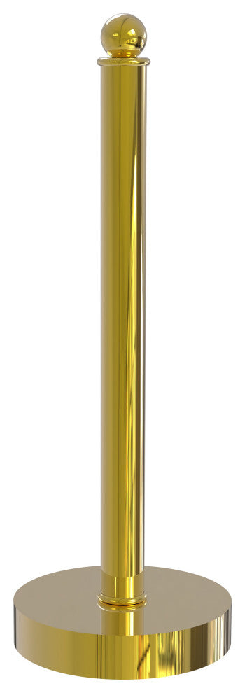 Contemporary Counter Top Kitchen Paper Towel Holder, Polished Brass