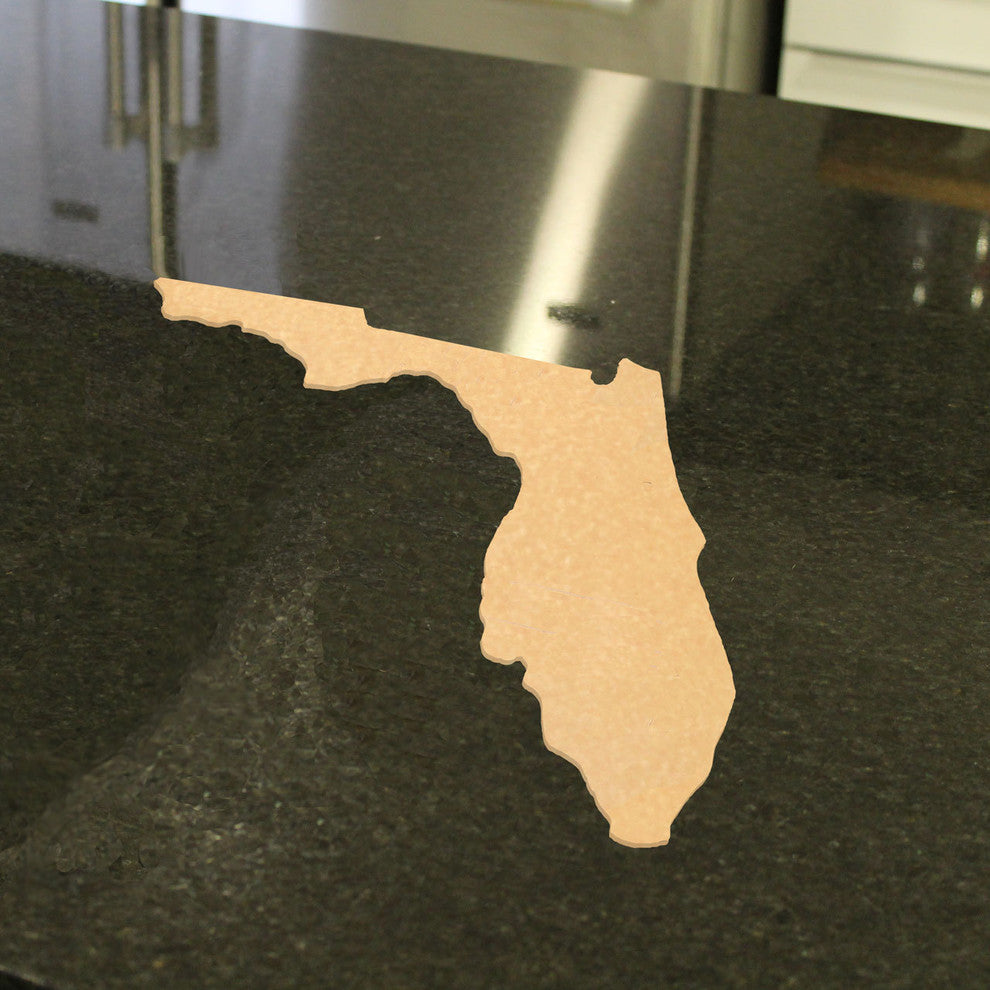 State Shaped Cutting Boards, Amber Bamboo, Florida