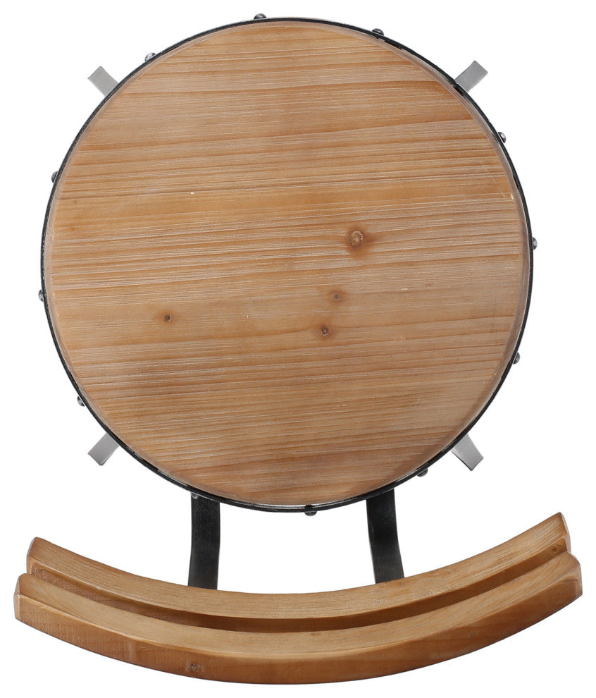 GDF Studio Poe Anique Finish Firwood Height Adjustable Bar Stool