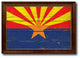Arizona State Vintage Flag Print With Brown Gold Frame, 23"X33"