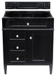 Brittany 30" Single Vanity, Black Onyx, No Top