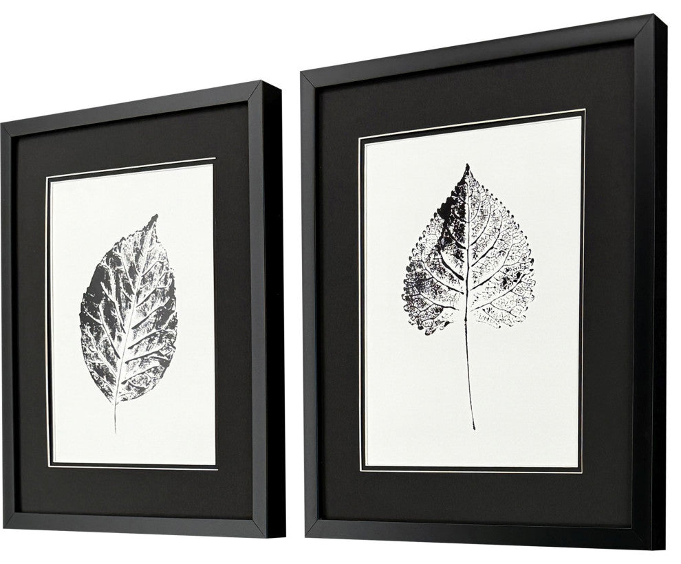 Black Print Leaf I Framed Art, 2-Piece Set