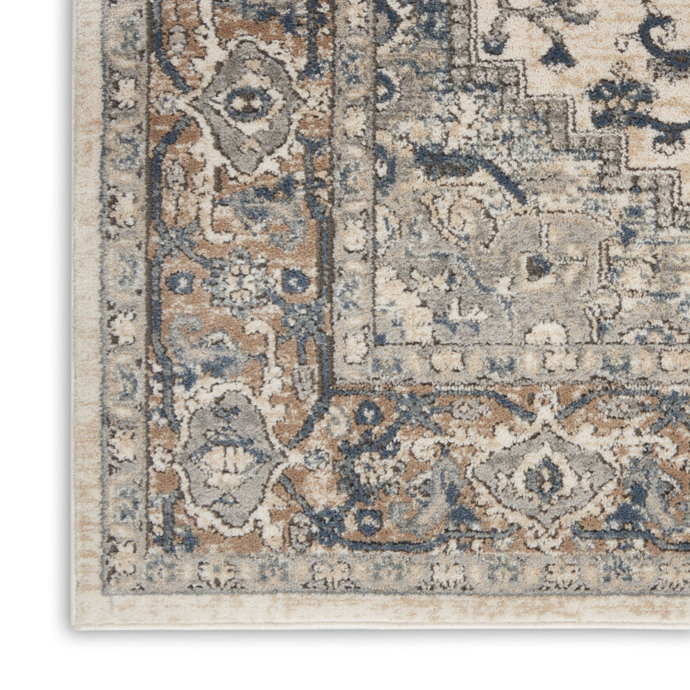 Nourison Quarry 6' x 9' Ivory Grey Farmhouse Indoor Rug