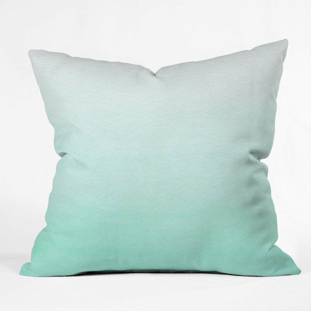 Social Proper Mint Ombre Outdoor Throw Pillow