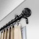 Twine 1" Curtain Rod 28-48", Black, Black, 66-120"