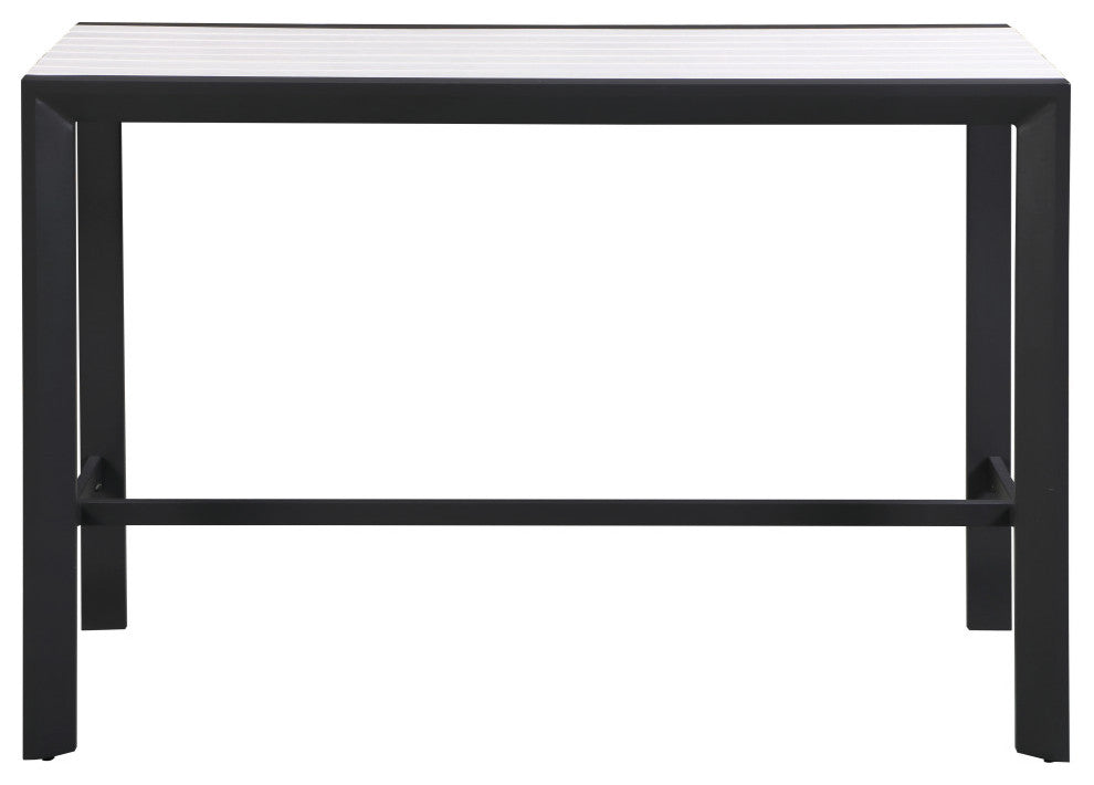 Nizuc Outdoor Rectangular Patio Bar Table, White
