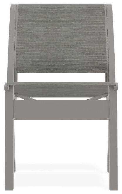 Leeward Sling Stackable Outdoor Dining Chair, Sicily/Warm Gray
