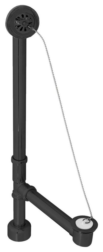 Chain and Stopper All Exposed Bath Waste, 22" Make-Up, Powder Coated Flat Black