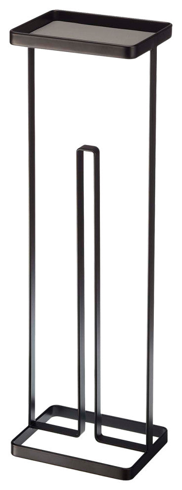 Tower Toilet Paper Stand with Tray, Black