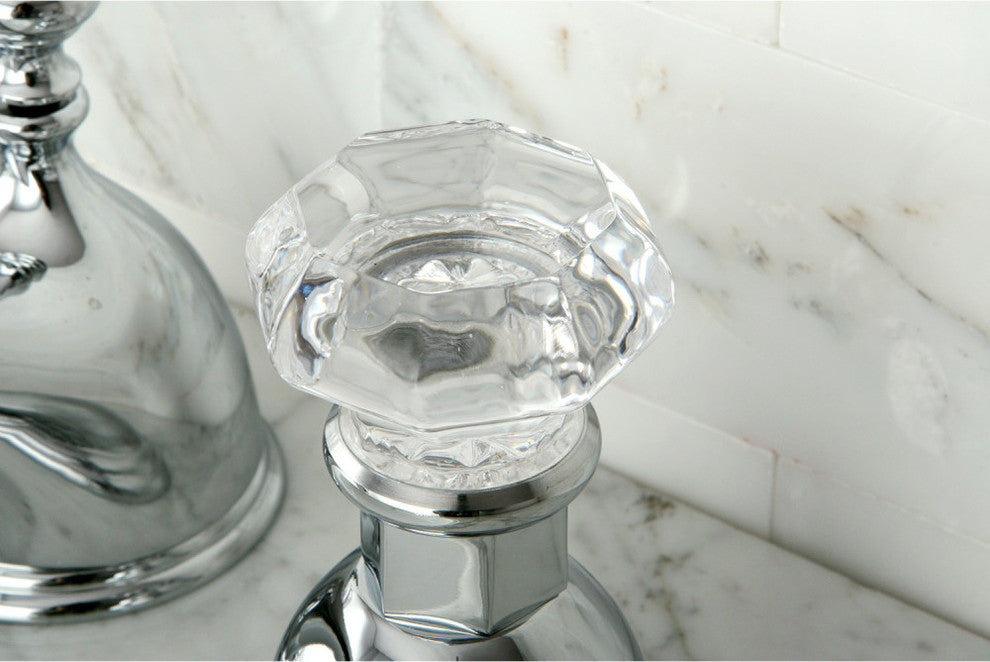 Kingston Brass Widespread Bathroom Faucet With Brass Pop-Up, Polished Chrome