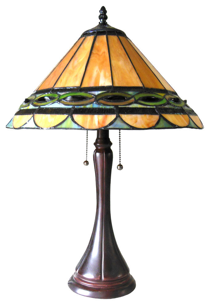 CHLOE Lighting GISELE Tiffany-style 2 Light Baroque Table Lamp 16inches Shade