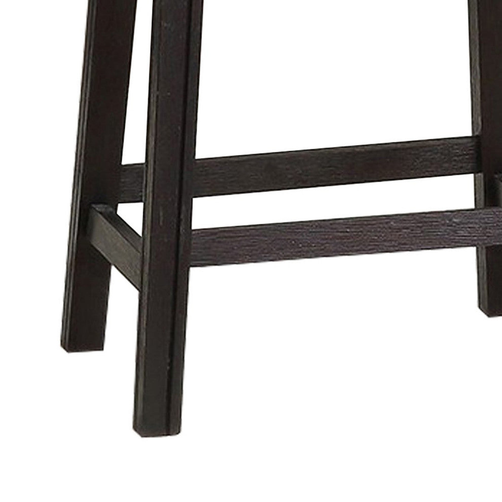 Benzara BM231999 Leatherette Counter Stool With Nailhead Trim, Set of 2, Black