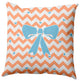 Chevron Bow Decorative Throw Pillow, Orange, 16"x16"