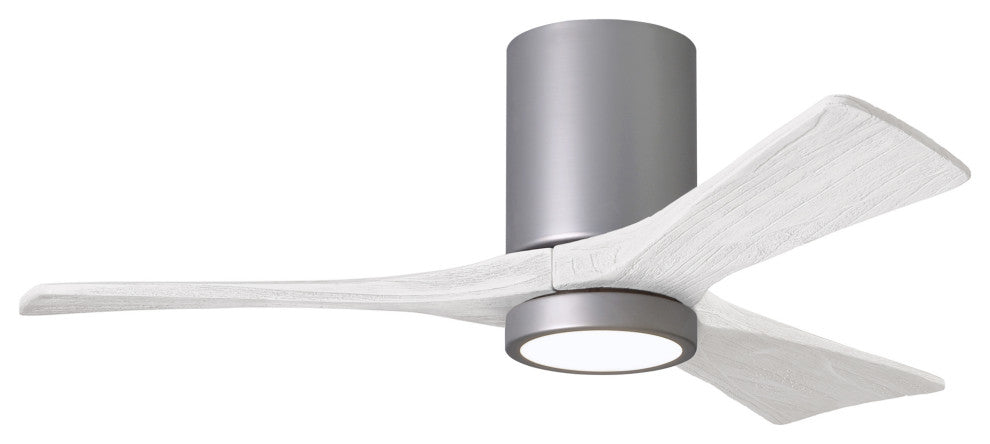 Irene-3HLK 42" Ceiling Fan, LED Light Kit, Brushed Nickel/Matte White