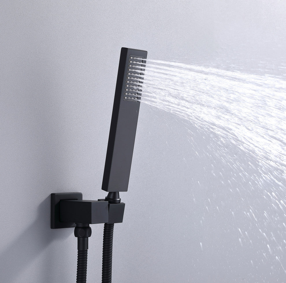 Alam Empolo 8" Wall mount Rain Shower Set, Black