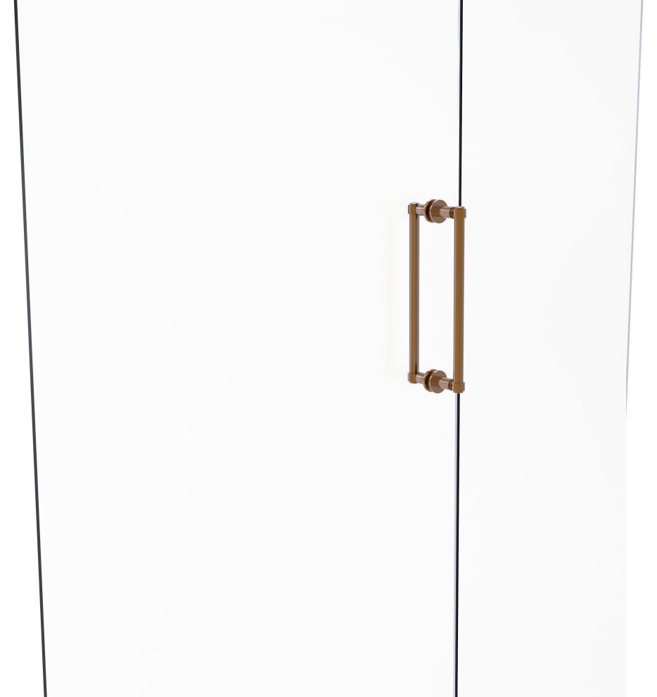 Contemporary 12" Back to Back Shower Door Pull, Brushed Bronze