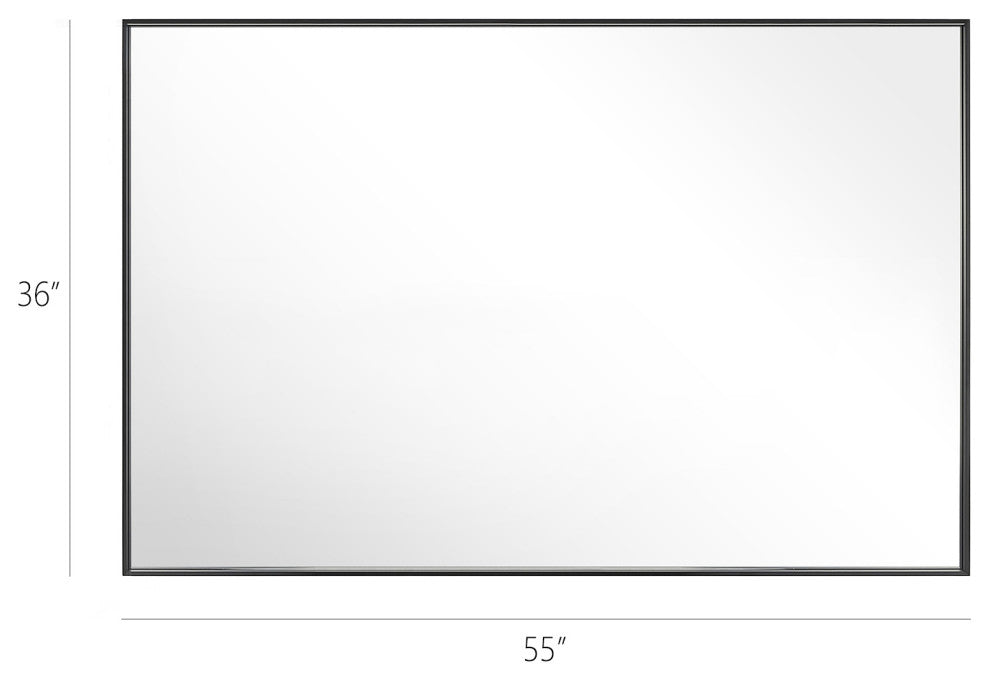 Rectangle Framed Bathroom Vanity Mirror Accent Wall Mirror, Black, 55"x36"