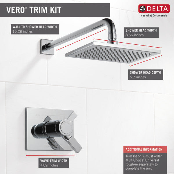 Delta Vero TempAssure 17T Series Shower Trim, Chrome, T17T253
