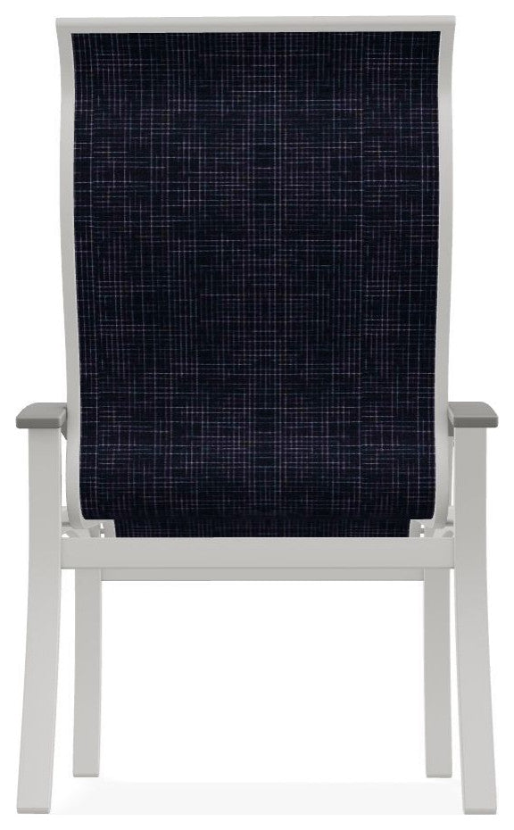 Belle Isle Sling Outdoor Dining Chair, Moments Navy/Snow
