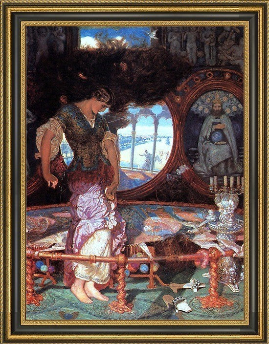 William Holman Hunt the Lady of Shalott Framed Premium Canvas Print, 18"x24"