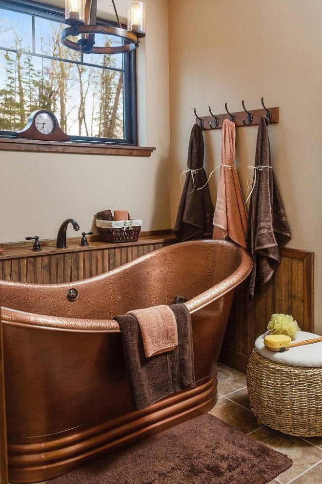 Euclid 6' Copper Freestanding Bathtub With Overflow