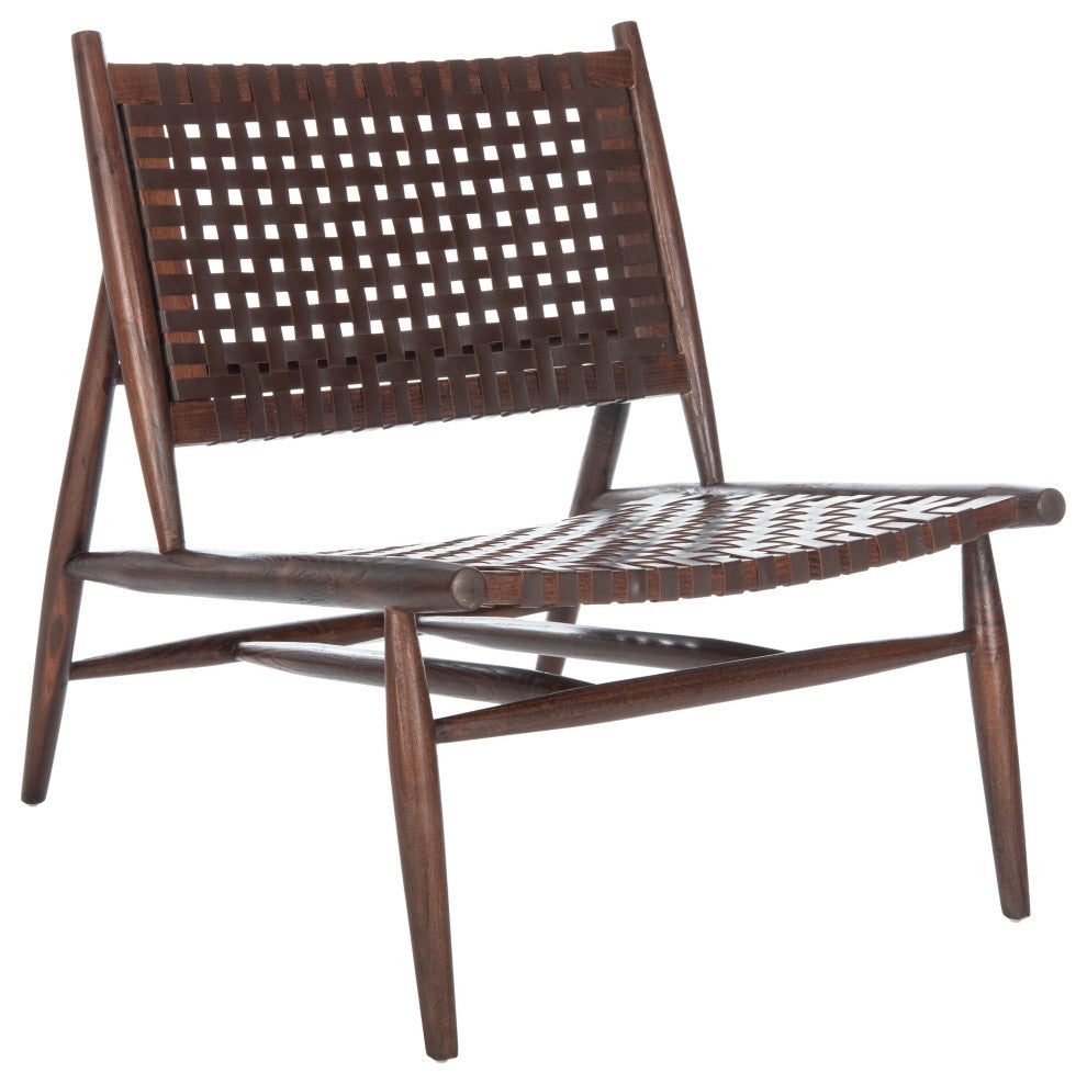 Safavieh leil Leather Woven Accent Chair, Brown