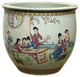 Vintage Chinese Handpainted People Scenery Porcelain Round Pot Vase