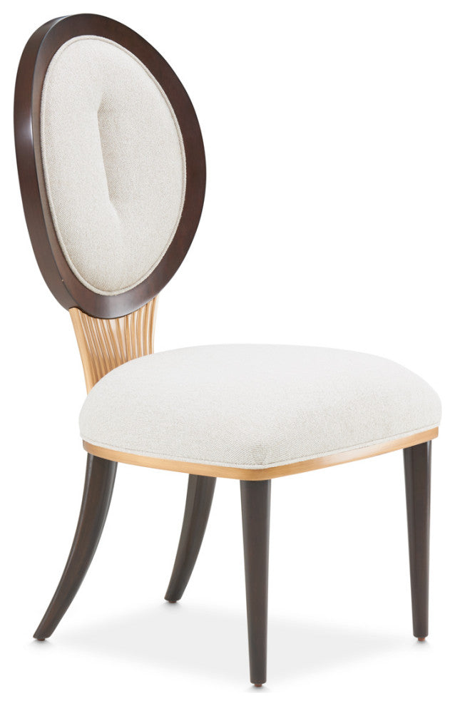 Camellia Field Dining Side Chair, Set of 2, Linen/Warm Pecan