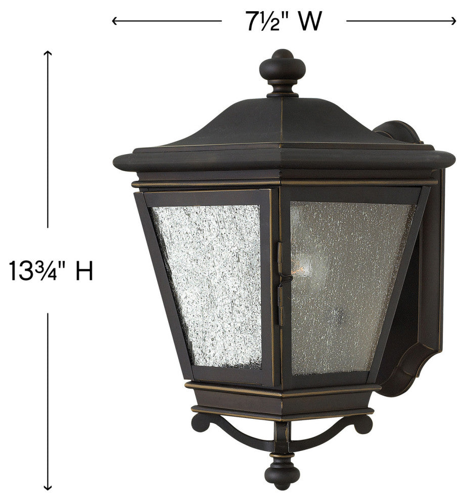 Hinkley Lincoln Small Wall Mount Lantern, Oil Rubbed Bronze