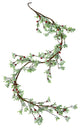 59" Green Leaves And Red Berries Garland