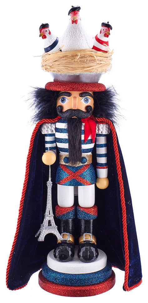 17.5" Hollywood Three French Hens Nutcracker