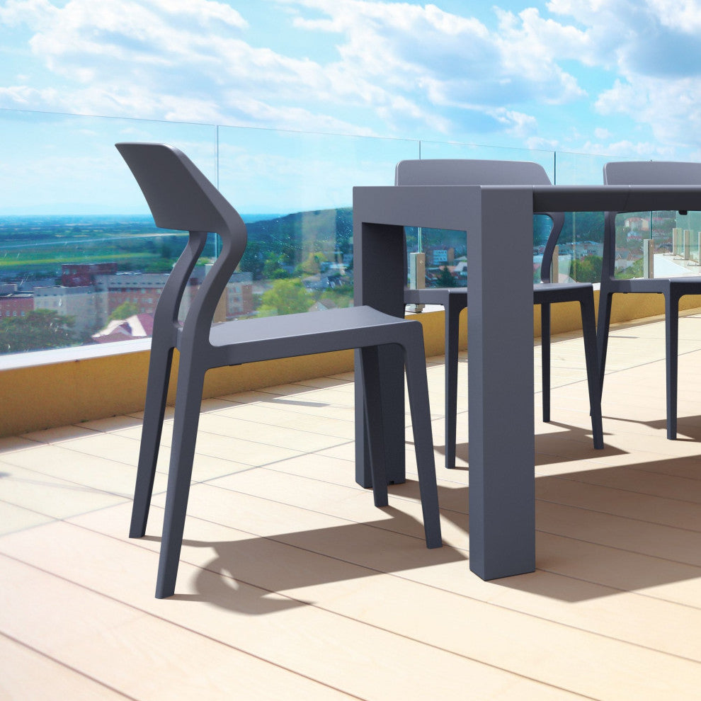 Snow Dining Chair, Dark Gray, Set of 2