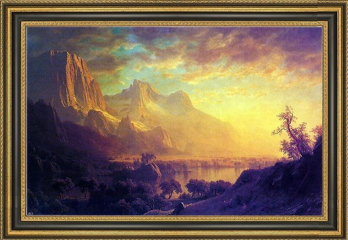 Albert Bierstadt Wind River- Wyoming Framed Premium Canvas Print, 16"x24"