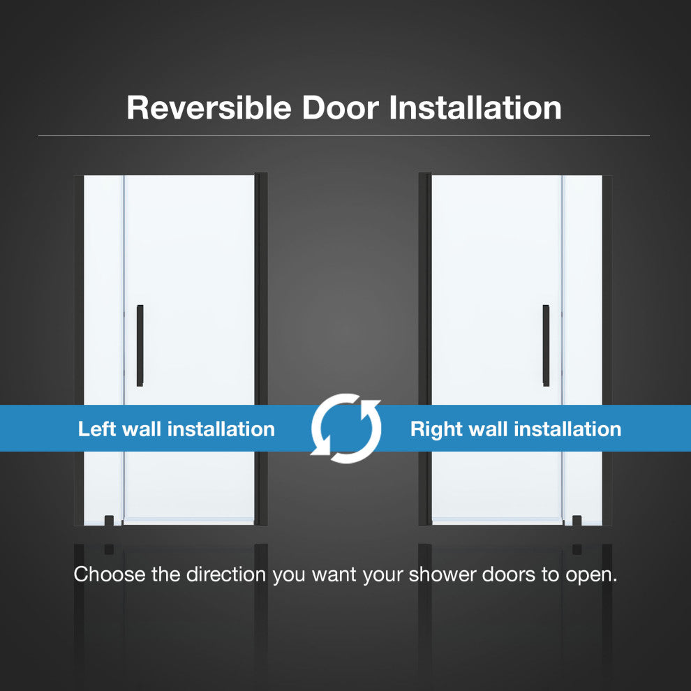 Pasadena 39 7/16-41 3/8"Wx72"H Alcove Pivot Shower Door Black
