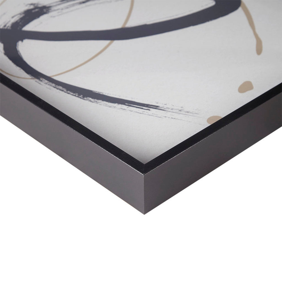 Madison Park Ambit Black Modern Abstract Stroke Framed Wall Decor