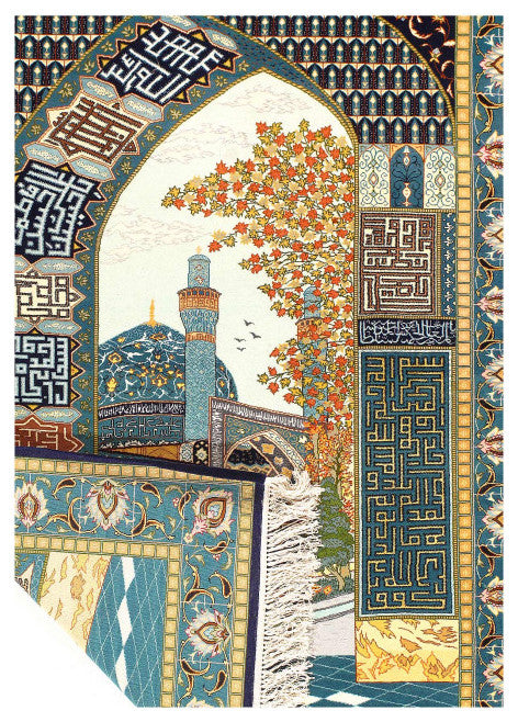 Fine Hand Knotted Silk & Wool Isfahan 3'5"x4'8"