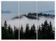 "Dark Trees and Fog Over Mountains" Wall Art, 3 Panels, 36"x28"