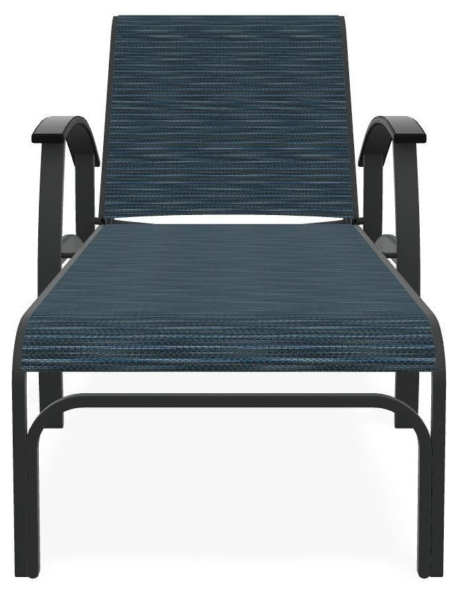 Belle Isle Sling 4-Position Outdoor Chaise Lounge, Nimbus Ocean/Graphite