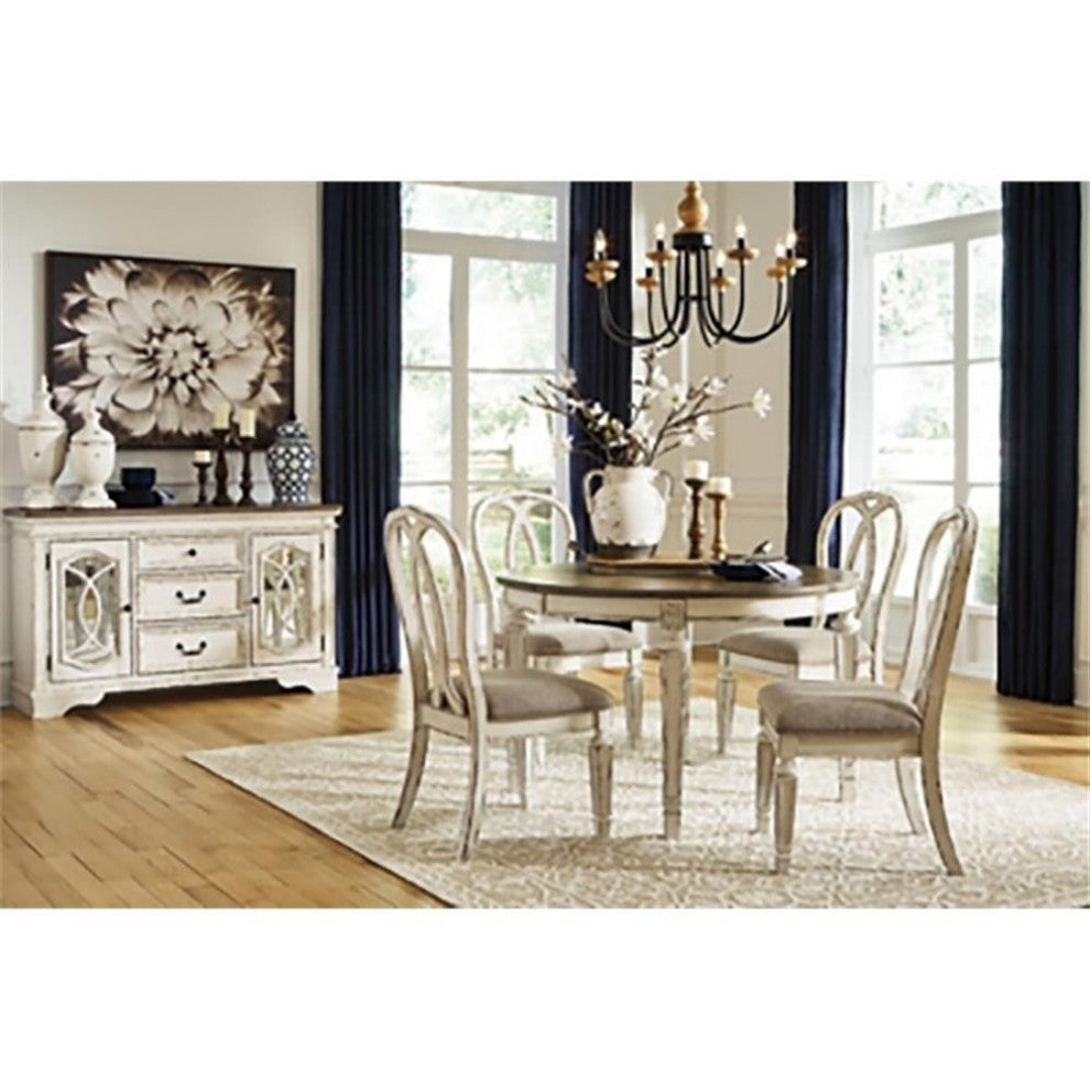 Signature Design by Ashley Realyn 72" Oval Extendable Dining Table in White