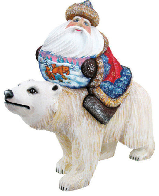 Global Journey Santa, Woodcarved Figurine