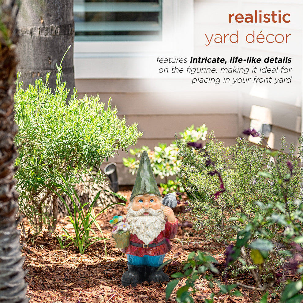 Gnome with Flower Pot Statue