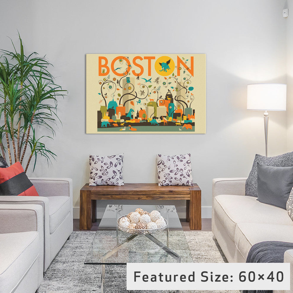 "Wild Boston" Print by Jazzberry Blue, 40"x26"x1.5"