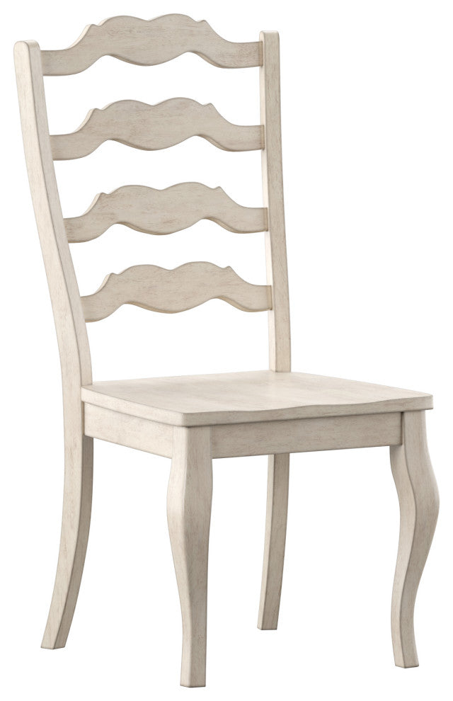 Arbor Hill French Ladder Back Wood Dining Chair, Set of 2, Antique White
