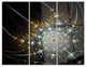 "Symmetrical Brown Fractal Flower" Digital Metal Wall Art, 3 Panels, 36"x28"