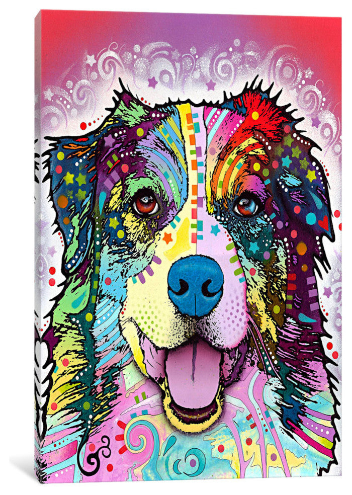 "Australian Shepherd" Wrapped Canvas Art Print, 40x26x1.5