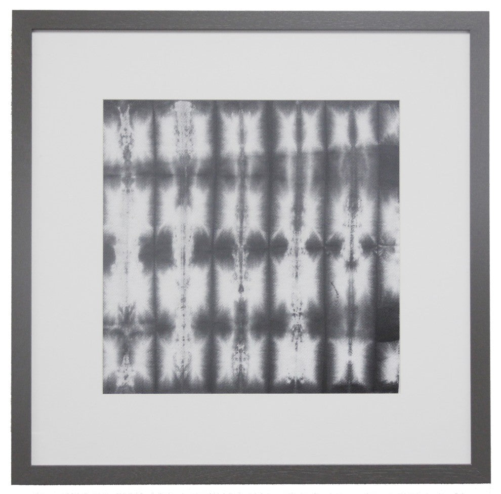 Charcoal Tie Dye # 7 On Linen, Pewter Shadowbox