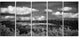 "Green Hills Under Cloudy Sky" Extra Large Wall Art Landscape, 5 Panels, 60"x28"