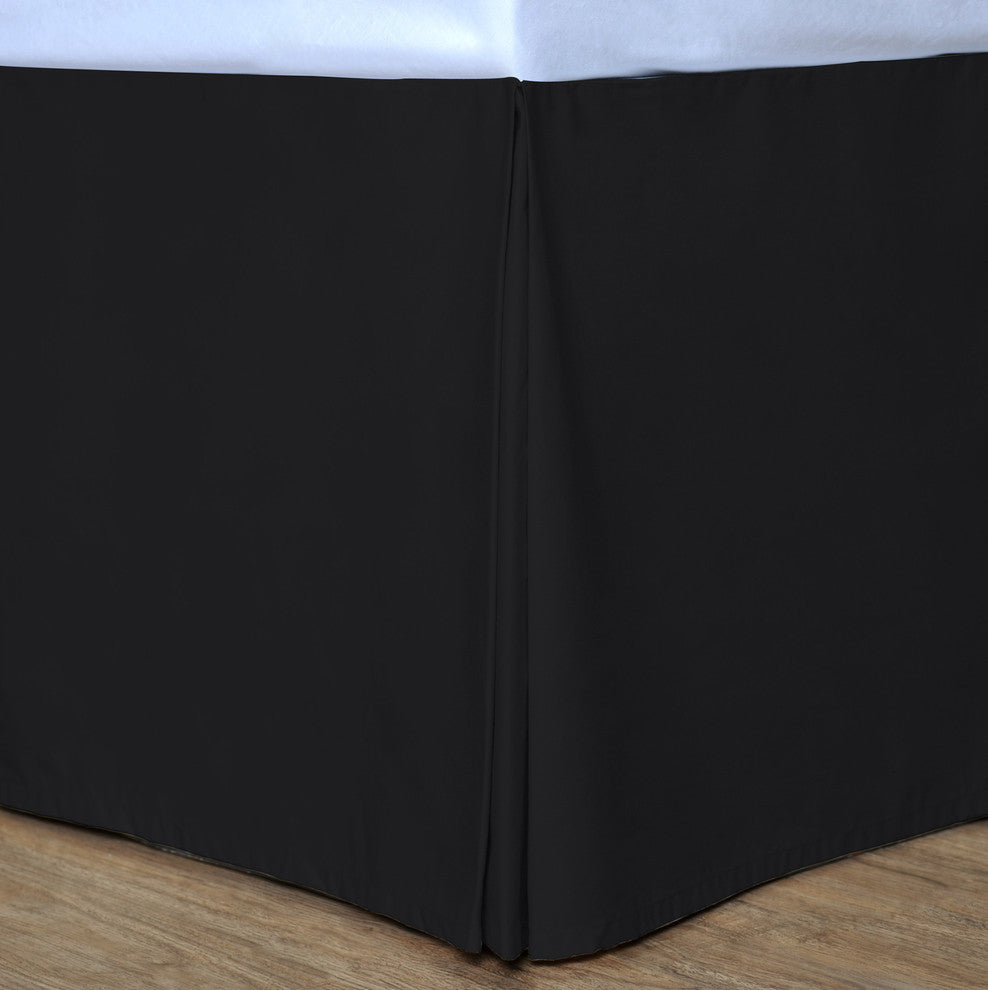 Cottonpure Colors Sustainable Cotton Bed Skirt, Black, Full